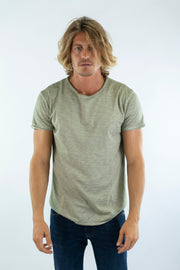 T-shirt Basic verde salvia 1921 cotone made in italy